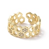 Clear Cubic Zirconia Honeycomb Open Ring RJEW-P032-25G-2