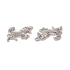 Brass Micro Pave Clear Cubic Zirconia Connector Charms KK-E068-VB019-3