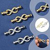 2Pcs Brass Micro Pave Clear Cubic Zirconia Fold Over Clasps KK-YW0003-54P-5