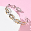 Two-tone 304 Stainless Steel Cuff Bangles BJEW-A160-01PG-2
