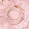 3Pcs 3 Styles Elegant Imitation Pearl Rice Beaded Stretch Bracelet Sets JW5778-1-2