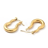 Ion Plating(IP) 304 Stainless Steel Twist Oval Hoop Earrings for Women EJEW-G293-07G-2