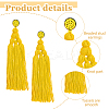 4 Pairs 4 Colors Polyester Tassels Earrings with Seed Beaded EJEW-FI0002-96-3