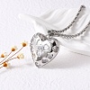 Heart Brass Micro Pave Clear Cubic Zirconia Pendant Necklaces for Women NJEW-S385-04A-P-1