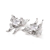 Brass Micro Pave Clear Cubic Zirconia Pendants KK-E068-VC405-3