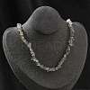 Natural Supper 7 Rutilated Quartz Chip Beaded Necklaces for Men Women NJEW-G159-01Q-1