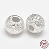 Round 925 Sterling Silver Textured Beads STER-F012-23G-2