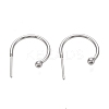 Tarnish Resistant 304 Stainless Steel C-shaped Hoop Circle Ball Stud Earrings STAS-K204-04P-1