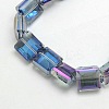 Electroplate Crystal Glass Square Beads Strands X-EGLA-F064B-09-1