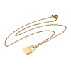 304 Stainless Steel Rolo Chain Pendant Necklaces NJEW-S444-01G-12-2