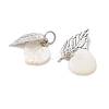 Natural Shell & Stainless Steel Pendants PALLOY-JF05888-2