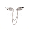 Men's Crystal Wings Scarf Collar Brooch Lapel Pin JEWB-WH0022-22B-1
