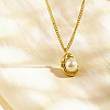 Stylish 304 Stainless Steel Faux Pearl Pendant Necklace for Women's Daily Wear LB7662-1
