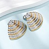 Two Tone Shell Shape 304 Stainless Steel Stud Earrings EJEW-H176-01GP-2