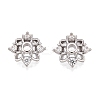 Brass Micro Pave Clear Cubic Zirconia Bead Caps KK-Q071-10P-02-1