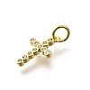 Brass Micro Pave Cubic Zirconia Charms KK-P295-54G-2