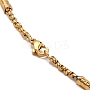 Vacuum Plating 304 Stainless Steel Column Beaded Link Chain Necklace NJEW-K254-05G-3