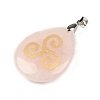Saint Patrick's Day Natural Rose Quartz Pendants PW-WG63768-04-1