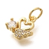 Rack Plating Brass Micro Pave Cubic Zirconia Charms KK-H508-31G-2