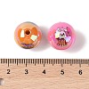 10Pcs UV Plating Colours Acrylic Beads OACR-S146-01J-4