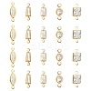 30Pcs 5 Styles Brass Pave Clear Cubic Zirconia Links Connector Charms ZIRC-FS0001-04-1