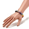 Natural Lava Rock Round Beads Stretch Bracelet BJEW-JB07455-3