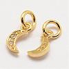 Brass Micro Pave Grade AAA Cubic Zirconia Charms ZIRC-G090-03G-NR-1