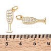 SHEGRACE Brass Clear Cubic Zirconia Charms XGRQ3P578-631G-3