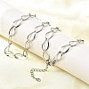 304 Stainless Steel Teardrop Link Chain Necklaces for Women Men NJEW-A058-02P-3