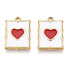 PVD Vacuum Plating 201 Stainless Steel Enamel Pendants X-STAS-J401-VC1034-2