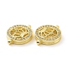 Rack Plating Brass Micro Pave Clear Cubic Zirconia Connector Charms KK-C008-10G-3