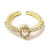 Rack Plating Brass Micro Pave Cubic Zirconia Cuff Rings RJEW-H228-10G-2