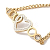 304 Stainless Steel Micro Pave Cubic Zirconia Link Bracelet for Women BJEW-C070-03A-G-3