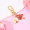 Flower & Mushroom Alloy Enamel Pendant Decorations HJEW-YW00055-03-1