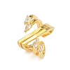 Brass Micro Pave Cubic Zirconia Cuff Rings for Women RJEW-L132-06G-4