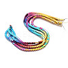 Rainbow Color Electroplate Non-magnetic Synthetic Hematite Beads Strands G-L489-E01-2