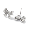 Rack Plating Brass Micro Pave Cubic Zirconia Stud Earring EJEW-C081-32P-2