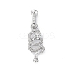 Brass Micro Pave Cubic Zirconia Fold Over Clasps KK-D360-13P-1