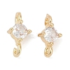 Brass Clear Cubic Zirconia Connector Charms LS-KK-Z094-10G-1