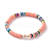 Polymer Clay Heishi Beads Stretch Bracelets BJEW-JB05708-01-1