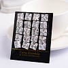 Square Cubic Zirconia Stud Earrings EJEW-H306-08G-5mm-2
