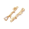Brass Micro Pave Clear Cubic Zirconia Pendants KK-Z112-27G-2