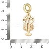 Brass Micro Pave Clear Cubic Zirconia Sea Animal European Dangle Charms KK-B159-04G-02-3