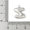 304 Stainless Steel Initial Pendants STAS-S186-12Z-P-3