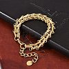 304 Stainless Steel Wheat Chains Bracelets for Women BJEW-F488-39G-2