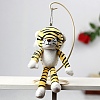 Cartoon PP Cotton Plush Simulation Soft Stuffed Animal Toy Tiger Pendants Decorations LS-HJEW-K043-07-1