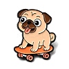 Pug with Skateboarding Enamel Pins LS-JEWB-I055-04EB-08-1