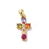 Rack Plating Brass Cubic Zirconia Pendants X-KK-G504-17G-1
