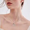 1pc Brass Chain with Alloy Letter Pendants Necklaces NJEW-LP0001-41Z-P-4
