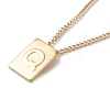 Stainless Steel Initial Letter Rectangle Pendant Necklace for Men Women LS-NJEW-E090-01G-17-1